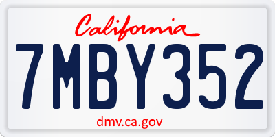 CA license plate 7MBY352