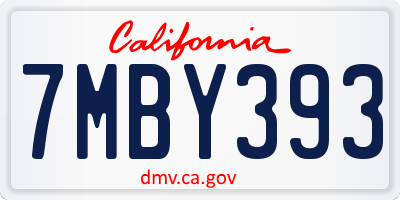 CA license plate 7MBY393