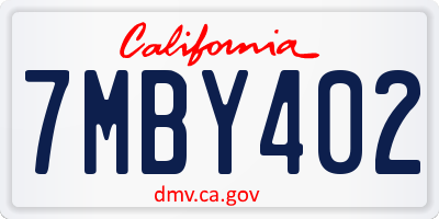 CA license plate 7MBY402