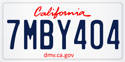 CA license plate 7MBY404