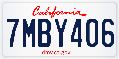 CA license plate 7MBY406