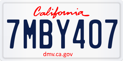 CA license plate 7MBY407
