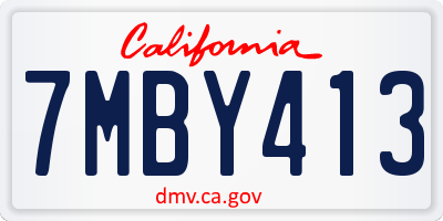 CA license plate 7MBY413