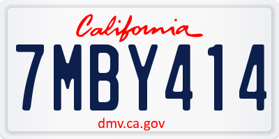 CA license plate 7MBY414