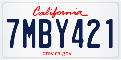 CA license plate 7MBY421