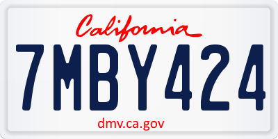 CA license plate 7MBY424