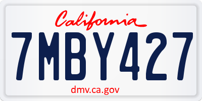 CA license plate 7MBY427