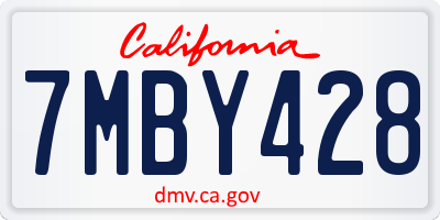 CA license plate 7MBY428