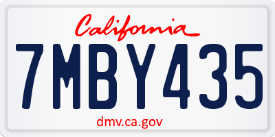 CA license plate 7MBY435