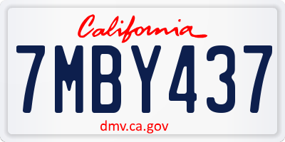 CA license plate 7MBY437