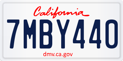 CA license plate 7MBY440
