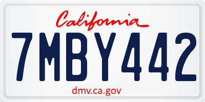 CA license plate 7MBY442