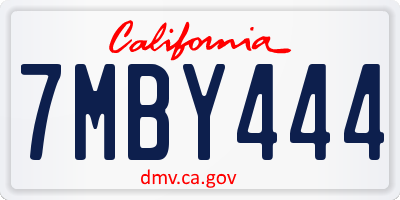 CA license plate 7MBY444