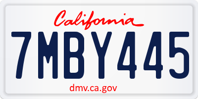 CA license plate 7MBY445