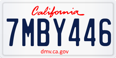 CA license plate 7MBY446