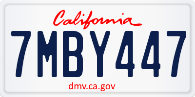 CA license plate 7MBY447