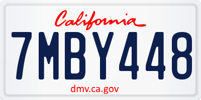 CA license plate 7MBY448