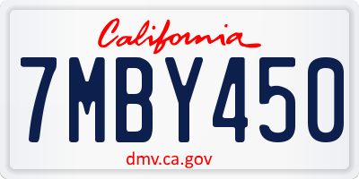 CA license plate 7MBY450