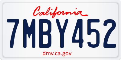 CA license plate 7MBY452
