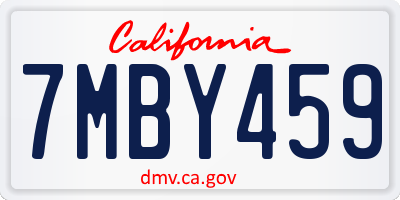 CA license plate 7MBY459