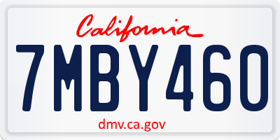 CA license plate 7MBY460