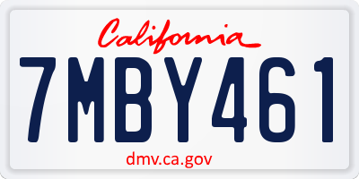 CA license plate 7MBY461
