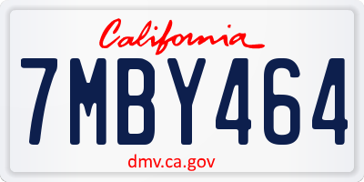 CA license plate 7MBY464