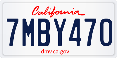 CA license plate 7MBY470
