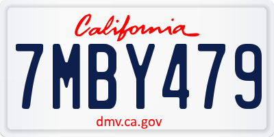 CA license plate 7MBY479