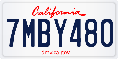 CA license plate 7MBY480