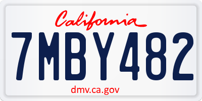 CA license plate 7MBY482
