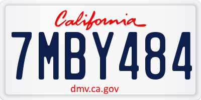 CA license plate 7MBY484