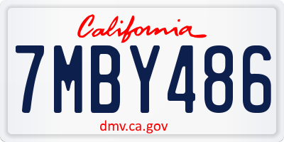 CA license plate 7MBY486