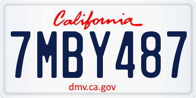 CA license plate 7MBY487