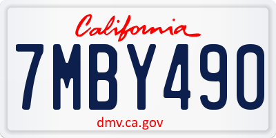 CA license plate 7MBY490