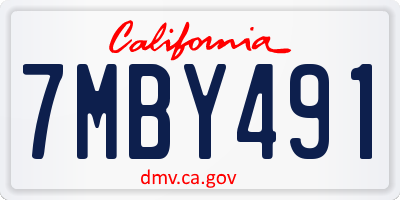 CA license plate 7MBY491