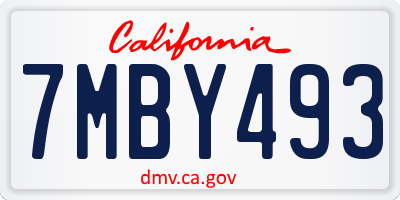 CA license plate 7MBY493