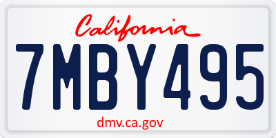 CA license plate 7MBY495