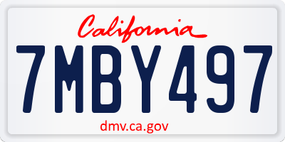 CA license plate 7MBY497