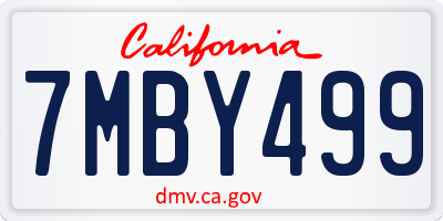 CA license plate 7MBY499