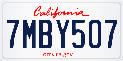 CA license plate 7MBY507