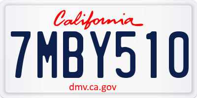 CA license plate 7MBY510