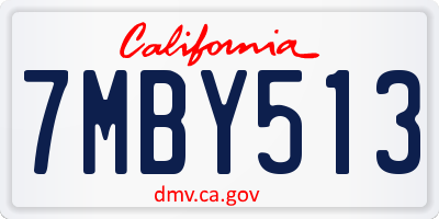 CA license plate 7MBY513