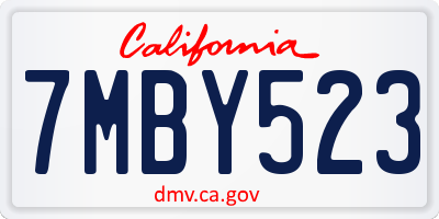 CA license plate 7MBY523