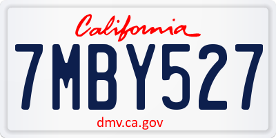 CA license plate 7MBY527