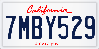 CA license plate 7MBY529