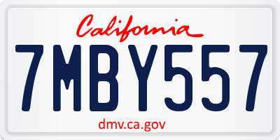 CA license plate 7MBY557