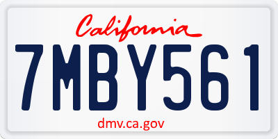 CA license plate 7MBY561