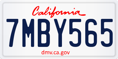 CA license plate 7MBY565