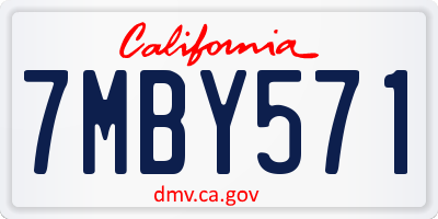 CA license plate 7MBY571
